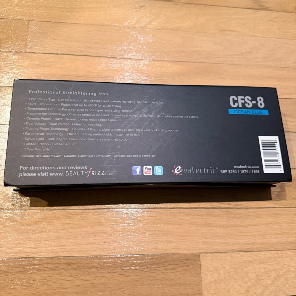 Evalectric Ocean Blue Hair Straightener Retails for $200-$300 Like New - Picture 3 of 3
